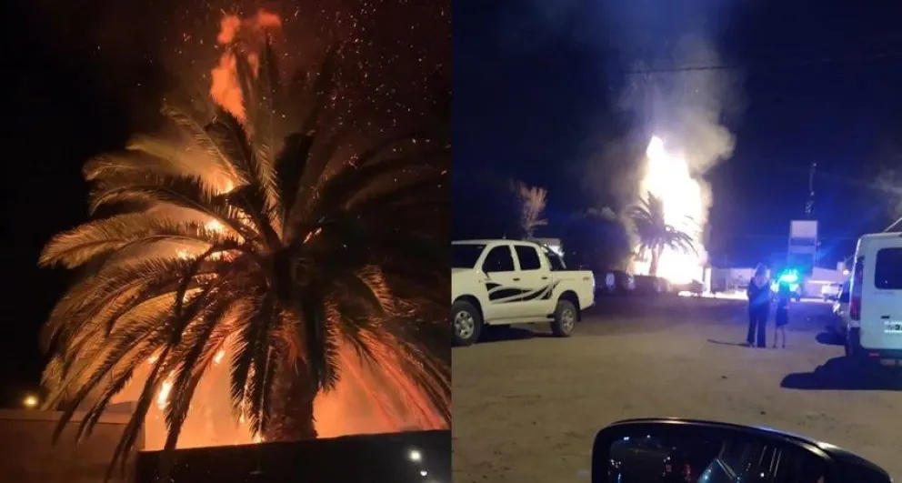 Se produjo un incendio en las afueras de un boliche, a metros del estacionamiento