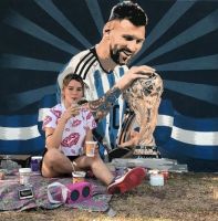 Ariana Sánchez, la joven que inmortalizó a Messi en un mural en Pirovano