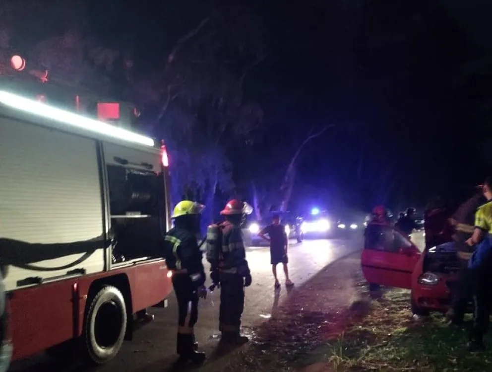 Un automóvil sufrió un principio de incendio en el parque