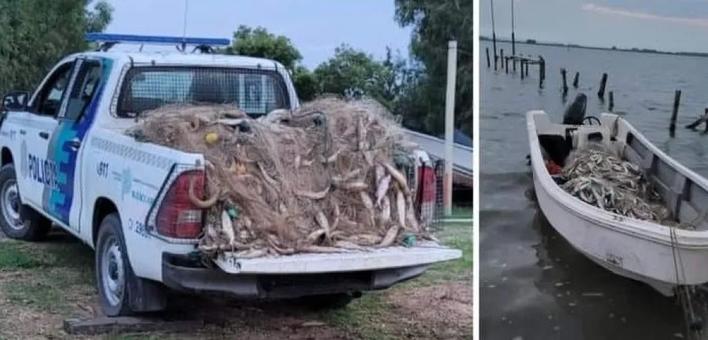 Laguna Cochicó: a diez días de la Fiesta del Pejerrey, hallaron redes de pesca clandestina