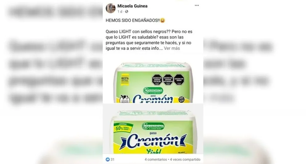 El posteo de una bolivarense sobre el etiquetado frontal: "Si un producto tiene sellos, no es saludable" 