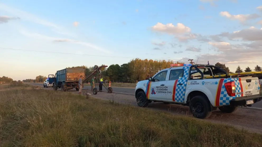 Ruta 226: un camión sufrió el desprendimiento del chimango