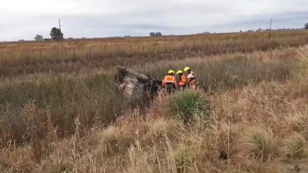 Un hombre fue hospitalizado tras sufrir un vuelco en Ruta 65