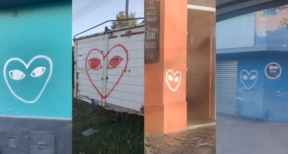 Los grafitis que aparecieron en las calles de Bolívar y generaron preocupación en vecinos y vecinas