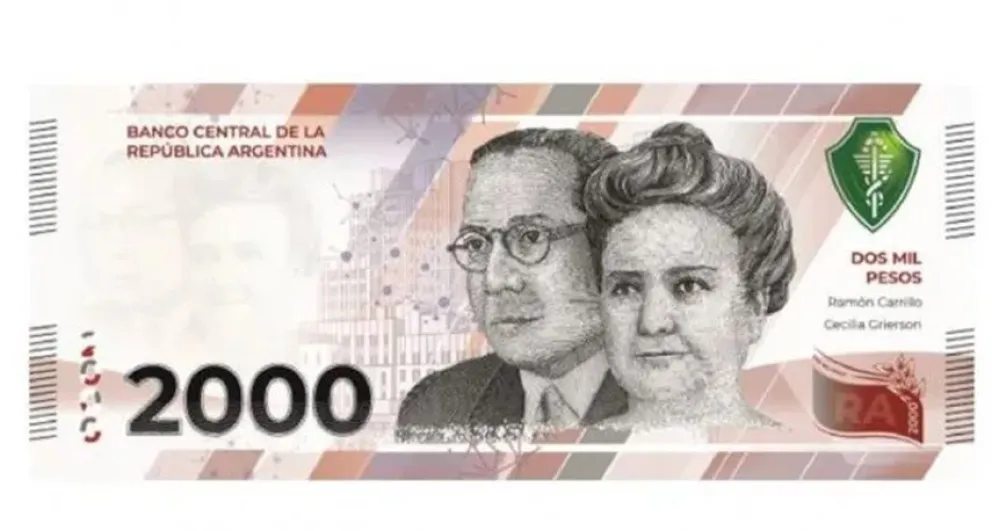 Este lunes comienza a circular el billete de $2.000