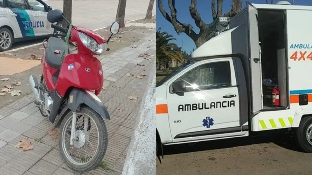 Una mujer hospitalizada tras una colisión entre una ambulancia y una motocicleta