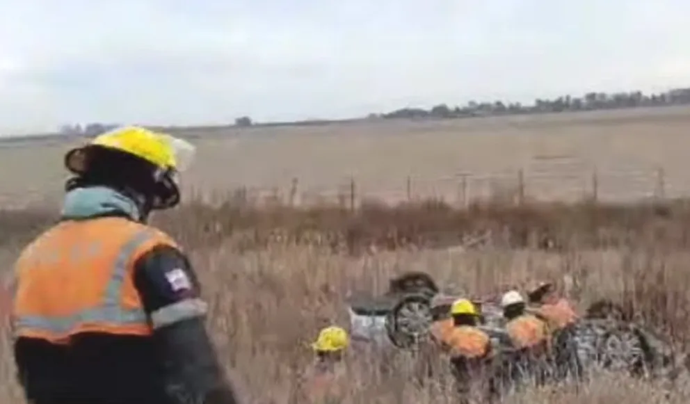 Se toparon con una manada de carpinchos y fueron a parar a la cuneta